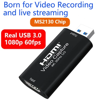 MS2130 4K 30HZ HDMI Карта Видеозахвата USB 3.0 Коробка Для Записи Игр 1080p 60fps Прямая Трансляция Портативных ПК для PS4 Ps5 Switch