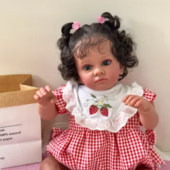 NPK 60 см Возрожденная малышка Тутти из темно-коричневой кожи, кукла для новорожденной девочки, реалистичная мягкая на ощупь высококачественная 3D-кукла для рисования кожей