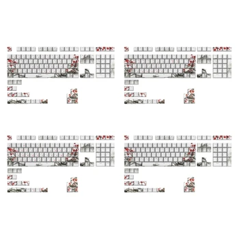 OFBK 129Key Механическая клавиатура Колпачки для клавиш с подсветкой Дублирование красителей на Русском Корейском японском