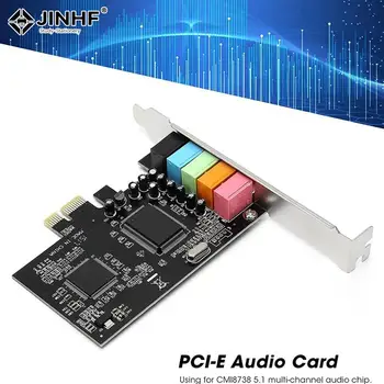 PCI Express X1 PCI-E 5.1ch CMI8738 Чипсет Аудио Цифровая звуковая карта НОВЫЕ Оптовые Твердые Конденсаторы Звуковая карта Pcie 5.1 CH 24Bit