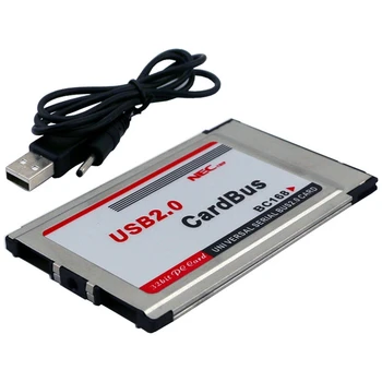 PCMCIA к USB 2.0 CardBus Двойной 2-портовый адаптер для карт 480M для портативного ПК