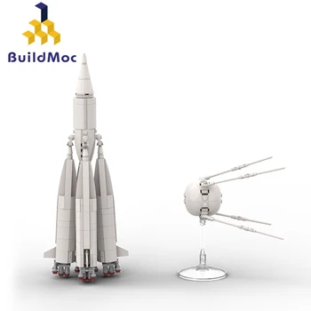 R-7 M1-1PS И Sputniked 1 1957 года Ракета MOC Космическая Ракета-Носитель Строительные Блоки Идея Космического Корабля Кирпичные Игрушки Для Детского Подарка
