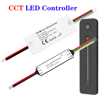 SKydance 2CH CCT LED контроллер DC 12V 24V Пульт дистанционного управления 2,4 ГГц Светодиодная лента Теплый белый Холодный белый светодиодная лента