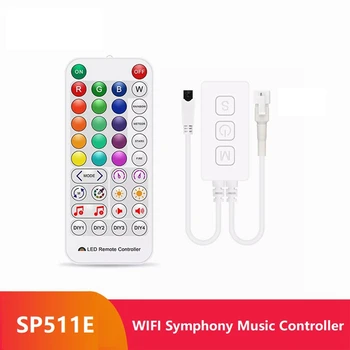 SP511E Wifi Музыкальный светодиодный контроллер для WS2812 WS2811 с адресуемым выводом пикселей, голосовое управление приложением