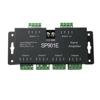 SP901E Контроллер Усилителя Светодиодного Сигнала SPI Выход 5V TTL Сигнал DC5-24V Вход Для WS2812B WS2811 WS2813 Пиксельная RGB Светодиодная Лента