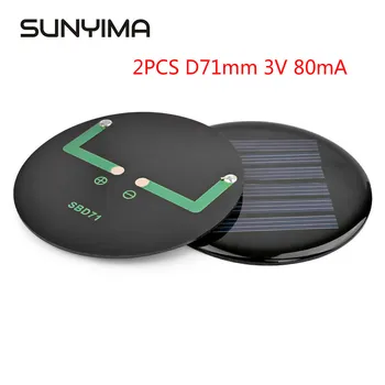 SUNYIMA 2ШТ 71 мм 3 В Мини Портативные Солнечные панели Celdas Solares Комплект из монокристаллического кремния Sun Power Для DIY solar