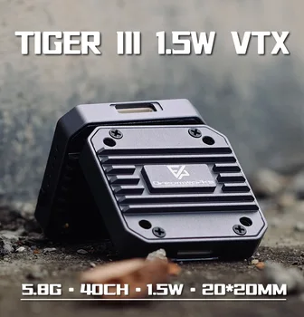TIGER III 1,5 Вт VTX для передачи изображения, FPV-система, Высокомощный БПЛА с ЧПУ для охлаждения на большие расстояния