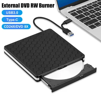 USB 3.0 Type C Внешний Оптический Привод CD DVD RW DVD Burner Тонкий Оптический Дисковод Высокоскоростной Передачи Данных CD-Плеер для Mac Tablet