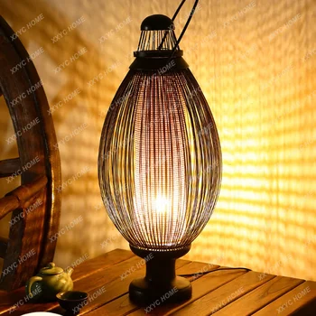 Yi Li Бамбуковая Настольная Лампа в стиле Юго-Восточной Азии, спальня, кабинет, Креативная Прикроватная лампа, Индивидуальность, ретро Теплые лампы