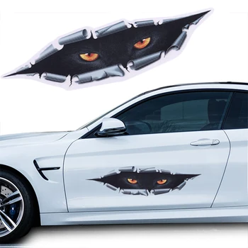 автомобильная наклейка Peeking Cat 5 * 17 см, водонепроницаемые наклейки Peeking Monster Eye, Крутые автомобильные наклейки, Автоаксессуары, Наклейка на Хэллоуин, декор