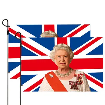 Автомобильные флаги королевы Елизаветы II, Декоративный флаг Юнион Джек На окне автомобиля, Набор из 2 Памятных автомобильных флагов, Оплакивающих смерть Королевы
