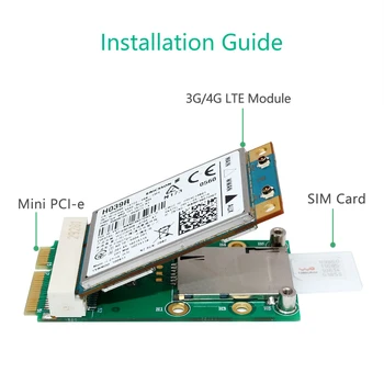 Адаптер Mini PCI-E со слотом для SIM-карты для 3G / 4G, WWAN LTE, GPS-карты С самоупругим держателем SIM-карты