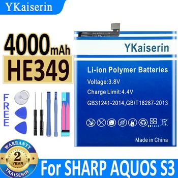 Аккумулятор YKaiserin HE349 HE 349 4000 мАч для мобильного телефона SHARP AQUOS S3 Fs8032 Bateria + НЕТ отслеживания