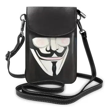 Анонимная сумка через плечо Забавные кожаные женские сумки Студенческая объемная сумочка