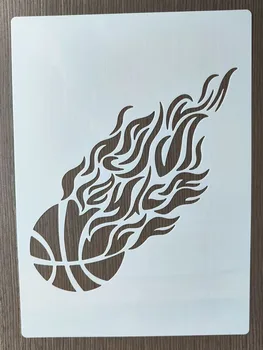Баскетбольный шаблон 21*29 см для рисования графики, трафареты 