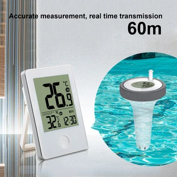 Беспроводной Плавающий Цифровой термометр для бассейна с часами времени, Крытый Открытый бассейн, водные курорты, Аквариумы, Дистанционное наблюдение