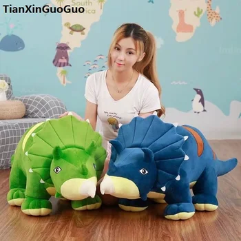 большая плюшевая игрушка динозавра Трицератопса из мультфильма 90 см, плюшевая игрушка, мягкая кукла, подушка, подарок на день рождения s0242