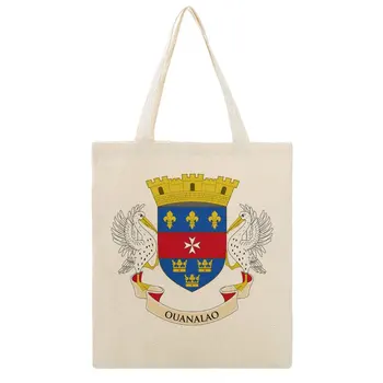 Большой Мартин Холст Флаг Сен-Бартелеми (местный) Холщовая сумка Классный классический рюкзак Сумки высокого качества