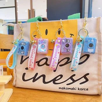 Брелок для ключей Kuromi My Melody Camera из аниме Sanrio Kawaii Cinnamoroll, светящийся брелок для ключей, мультяшная сумка Pochacco, игрушки для девочек, подарки