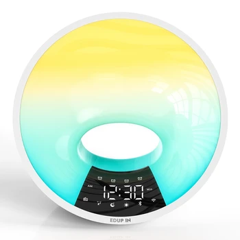Будильник Sunrise WiFi Tuya Smart APP Wake Up Clock Имитация Света Двойной Будильник FM-Радио Регулируемая Подсветка US Plug