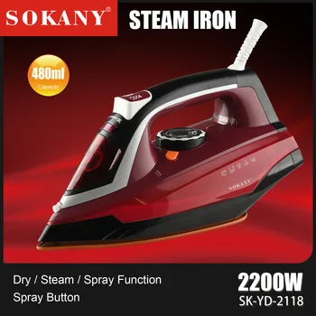 Бытовой электрический утюг SOKANY 2118, многофункциональная ручная гладильная машина с распылителем пара