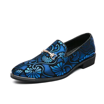 Весенняя деловая мужская обувь золотисто-синего цвета, модельная обувь для взрослых, мужская официальная обувь для вечеринок, большие размеры, Повседневная обувь для мужчин Zapatos