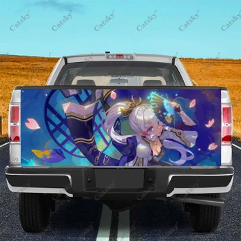 Виниловая наклейка для защиты хвоста автомобиля Genshin Impact Girl, защищающая багажник, наклейка на капот кузова, наклейка для украшения автомобиля для внедорожника-пикапа