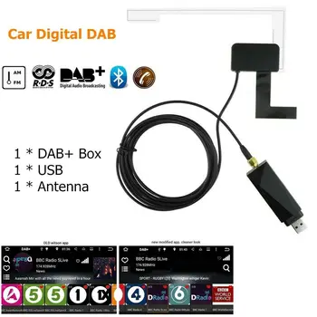 Внешний DAB-радиоприемник в автомобиле, цифровая антенна DAB + адаптер Aux Тюнер, аудио с усилением через USB, радиостанции для декодирования Android