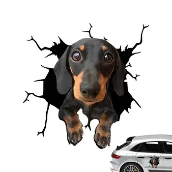 Выглядывающая Автомобильная Наклейка 3D Моделирование Стерео Глаза Выглядывающая Собака Автомобильные Наклейки Забавная Выглядывающая Наклейка Самоклеящиеся Водонепроницаемые Автомобильные Наклейки