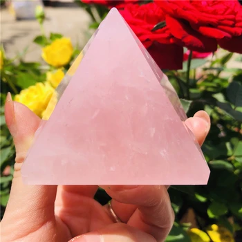высококачественная пирамидка из 100% натурального розового кварца, исцеляющая в подарок