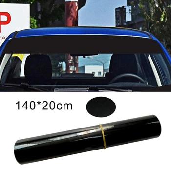 Глянцевая полоска Универсальная солнцезащитная полоска на лобовом стекле автомобиля 140 X 20 см, Солнцезащитный козырек для автомобиля, вид спереди, Стайлинг автомобиля