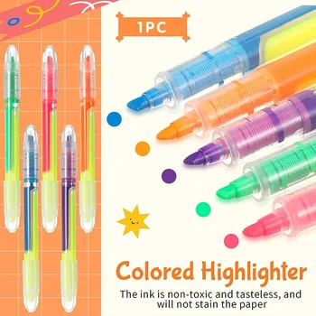 Двусторонний цветной маркер, прямой жидкий маркер, Ручная ручка, Этот студенческий канцелярский