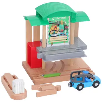 Детский набор поездов Magic Wood Railway Vehicle Playset автомобильные дорожки, отличные деревянные конструкторы, игрушки для детей от 3 лет.