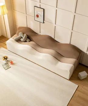 Диван для гостиной скандинавского размера, креативный диван из дизайнерской ткани wave во французском кремовом стиле