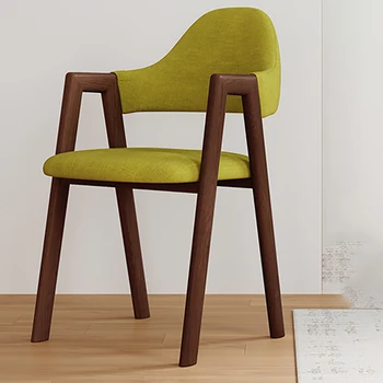 Дизайнерские деревянные обеденные стулья Современный японский Ретро Напольный стул для гостиной Роскошная Кухонная мебель зеленого цвета Meuble Maison