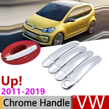 для Volkswagen VW Up! e-Up! 2011 ~ 2019 Хромированная Дверная ручка, Автомобильные Аксессуары, Наклейки, Комплект отделки 2012 2013 2014 2017 2018