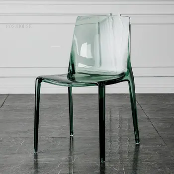 Европейские акриловые обеденные стулья, Уличный хрустальный обеденный стул, Кухонная мебель, Пластиковый стул для отдыха, Домашнее прозрачное кресло