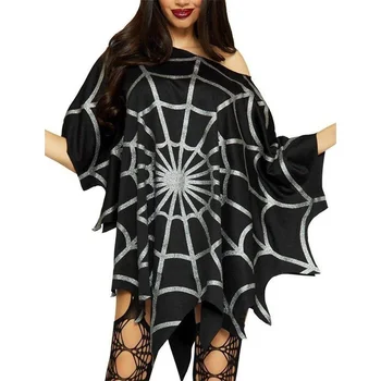 Женский костюм-пончо на Хэллоуин, роскошное пончо из паутины, накидка для вечеринки, косплей, Приятная для кожи Горячая распродажа