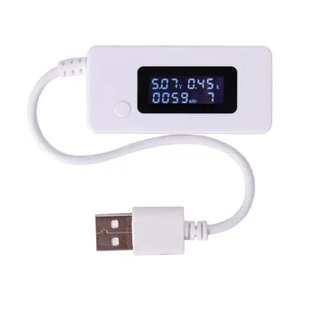 ЖК-USB Зарядное устройство, измеритель емкости, тока и напряжения для банка питания телефона