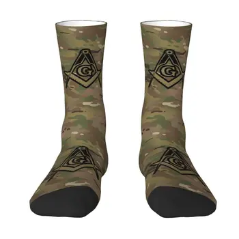 Забавные носки с квадратным компасом в стиле милитари для женщин и мужчин, стрейчевые Летние Осенне-зимние масонские носки Freemason Crew