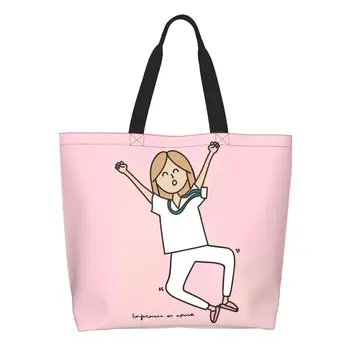 Забавный Доктор Медсестра Enfermera En Apuros Сумка-тоут для покупок из Вторсырья, Холщовая сумка для покупок через плечо