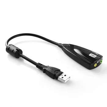 Звуковая карта USB 5HV2, внешняя виртуальная аудиогарнитура USB 2.0-3D, микрофон, 7.1-канальный адаптер, разъем 3,5 мм для портативного ПК