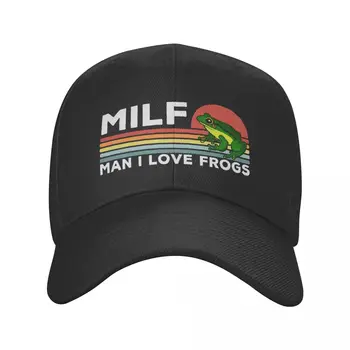 Изготовленная на Заказ Бейсболка Milf Man I Love Frogs для Мужчин И Женщин, Дышащая Шляпа для Папы, Уличные Бейсболки Snapback, Кепки для Дальнобойщиков
