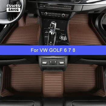 Изготовленные на заказ Автомобильные коврики CUWEUSANG для VW GOLF 6 7 8 2009-2023 годов выпуска, роскошные Автомобильные аксессуары, ковер для ног