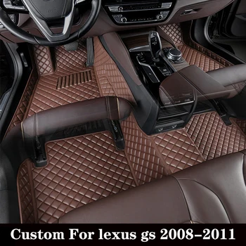 Изготовленный на заказ автомобильный коврик для Lexus Gs 2008 2009 2010 2011 Коврики с бриллиантами Кожаные Подушечки для ног Роскошный Мужской ковер Интерьерный Автоаксессуар