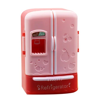Имитация мини-холодильника с двойной дверцей 1:18, детские игрушки для игр в домике, разноцветные