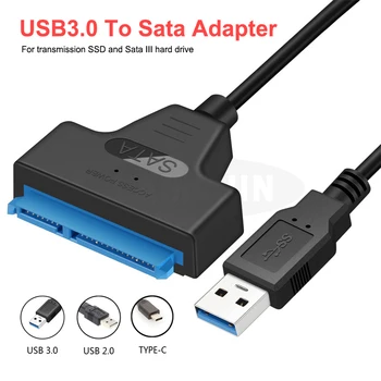 Кабель USB SATA 3 Адаптер Sata К USB 3,0 До 6 Гбит/с Поддержка 2,5-Дюймового Внешнего SSD HDD Жесткого Диска 22 Pin Sata III A25 ГОРЯЧАЯ РАСПРОДАЖА