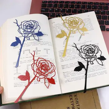 Канцелярские принадлежности Прекрасный подарок любителям книг на День учителя Цветок розы, закладка, маркер для страницы книги, устройство для чтения закладок, пагинатор для книг