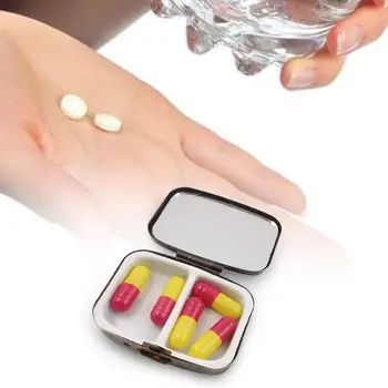 Карман или сумочка, коробочка для таблеток, Пылезащитный Прочный металлический органайзер для таблеток, мини-футляр для рыбьего жира, Витаминная добавка.