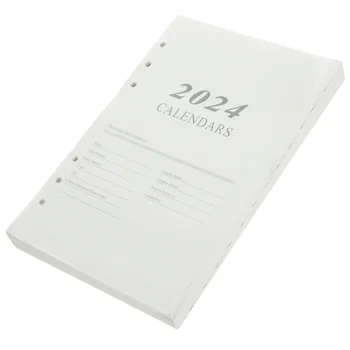 Карманный дневник-блокнот на 2024 год Страница повестки дня на английском Языке Формата А5 Бизнес-планирование Ежедневник Вкладыш Из Нежной Белой бумаги для студентов
